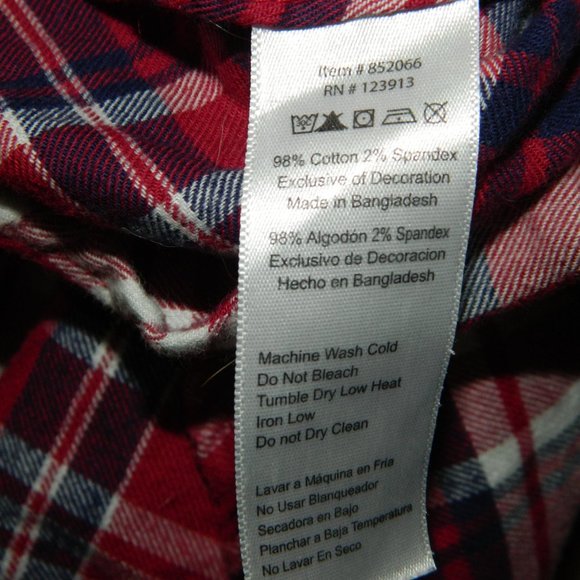 JACHS GIRLFRIEND Red Plaid Snap Western Flannel Paisley Shirt Size L  (DD-25) - Picture 3 of 4
